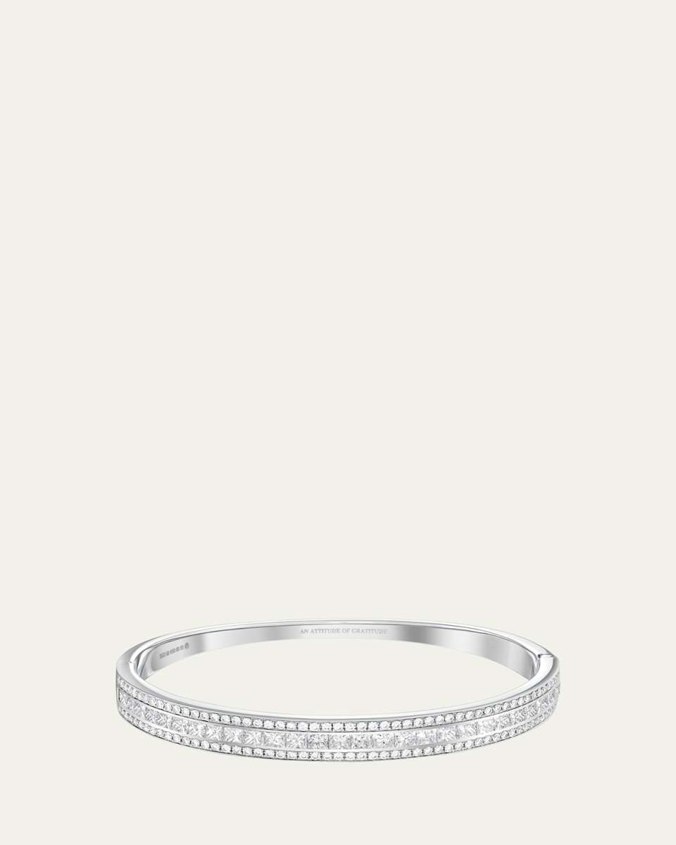 18K White Gold Union Diamond Bangle Bracelet